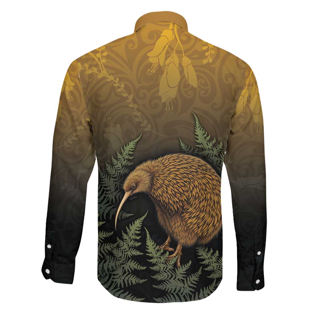 New Zealand Kiwi Bird Family Matching Off The Shoulder Long Sleeve Dress and Hawaiian Shirt Silver Fern Mix Maori Pattern
