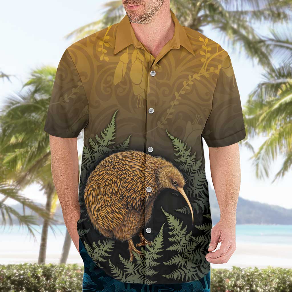 New Zealand Kiwi Bird Hawaiian Shirt Silver Fern Mix Maori Pattern LT05 - Polynesian Pride