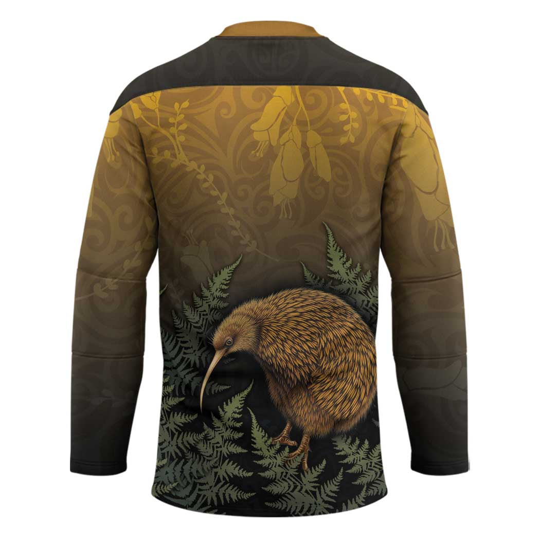 New Zealand Kiwi Bird Hockey Jersey Silver Fern Mix Maori Pattern LT05 - Polynesian Pride
