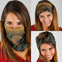 New Zealand Kiwi Bird Neck Gaiter Silver Fern Mix Maori Pattern LT05 - Polynesian Pride