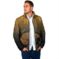New Zealand Kiwi Bird Padded Jacket Silver Fern Mix Maori Pattern LT05 - Polynesian Pride