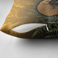 New Zealand Kiwi Bird Pillow Cover Silver Fern Mix Maori Pattern LT05 - Polynesian Pride