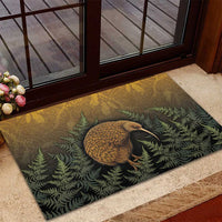 New Zealand Kiwi Bird Rubber Doormat Silver Fern Mix Maori Pattern LT05 - Polynesian Pride