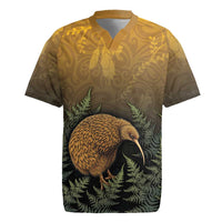 New Zealand Kiwi Bird Rugby Jersey Silver Fern Mix Maori Pattern