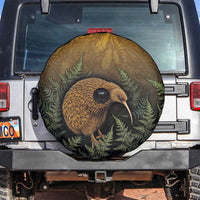 New Zealand Kiwi Bird Spare Tire Cover Silver Fern Mix Maori Pattern LT05 Brown - Polynesian Pride