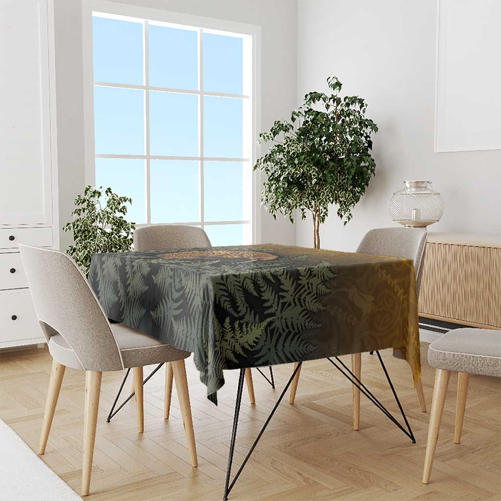 New Zealand Kiwi Bird Tablecloth Silver Fern Mix Maori Pattern LT05 - Polynesian Pride