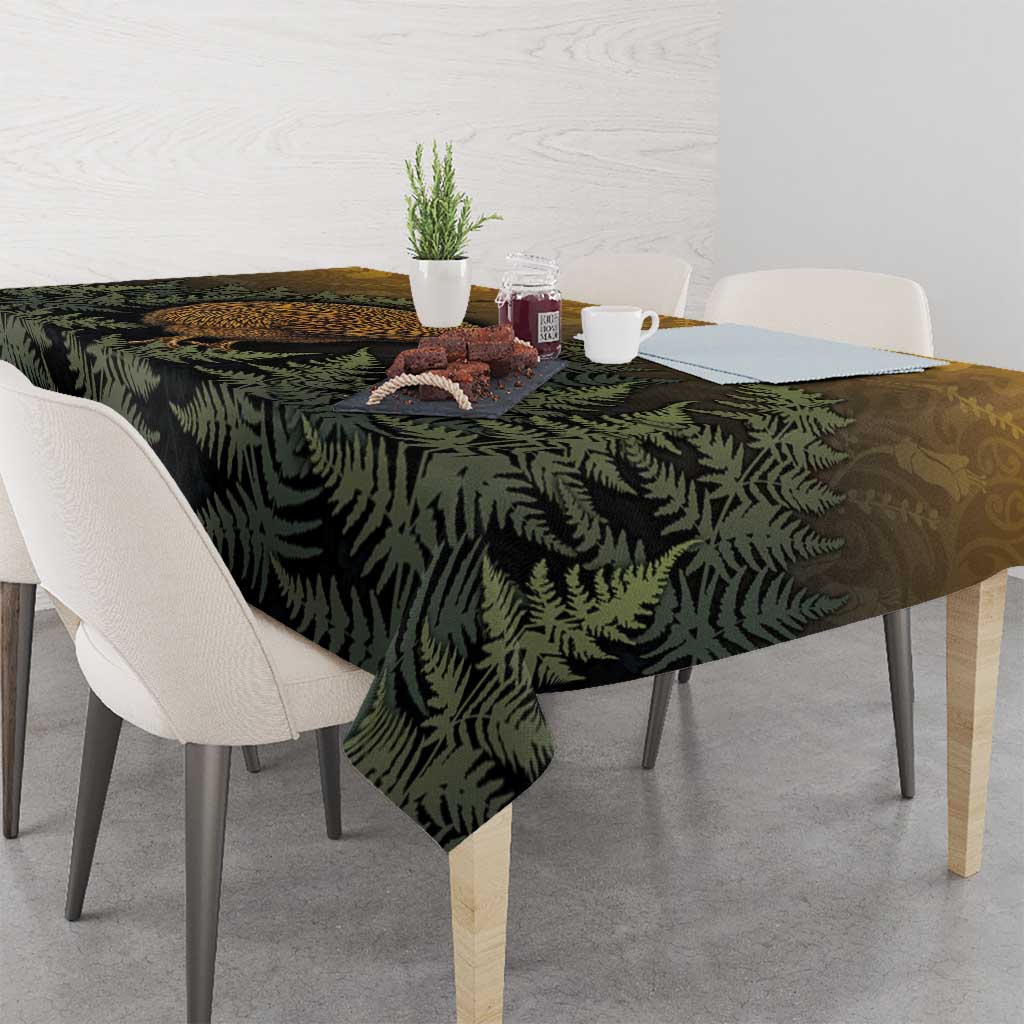 New Zealand Kiwi Bird Tablecloth Silver Fern Mix Maori Pattern LT05 - Polynesian Pride