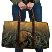New Zealand Kiwi Bird Travel Bag Silver Fern Mix Maori Pattern LT05 Brown - Polynesian Pride