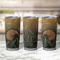 New Zealand Kiwi Bird Tumbler Cup Silver Fern Mix Maori Pattern LT05 - Polynesian Pride
