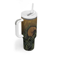 New Zealand Kiwi Bird Tumbler With Handle Silver Fern Mix Maori Pattern