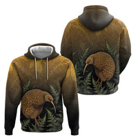 New Zealand Kiwi Bird Zip Hoodie Silver Fern Mix Maori Pattern LT05 - Polynesian Pride