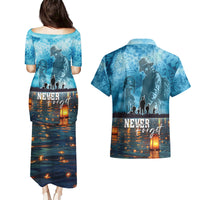 Hawaii Memorial Day Lantern Floating Couples Matching Puletasi and Hawaiian Shirt Always In Our Hearts LT05 - Polynesian Pride