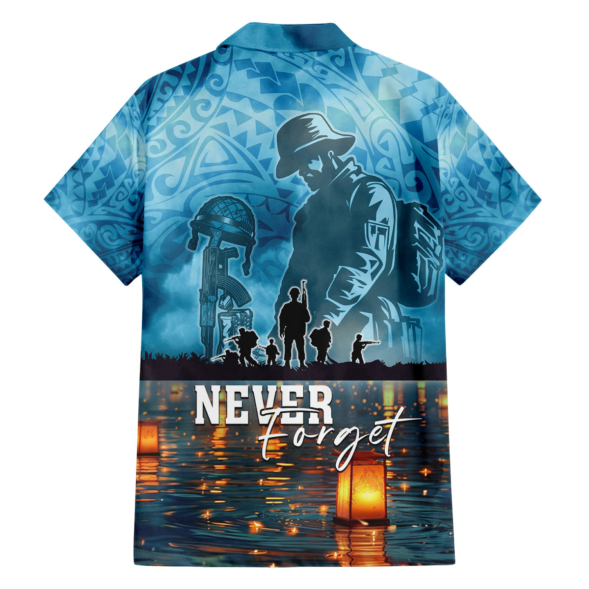 Hawaii Memorial Day Lantern Floating Family Matching Off Shoulder Maxi Dress and Hawaiian Shirt Always In Our Hearts