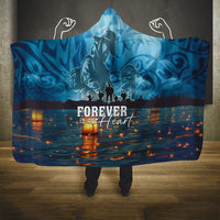 Hawaii Memorial Day Lantern Floating Hooded Blanket Always In Our Hearts LT05 One Size Blue - Polynesian Pride