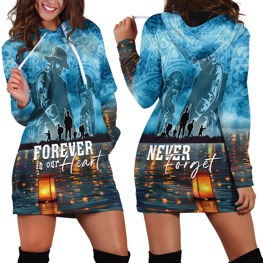 Hawaii Memorial Day Lantern Floating Hoodie Dress Always In Our Hearts LT05 - Polynesian Pride