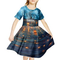 Hawaii Memorial Day Lantern Floating Kid Short Sleeve Dress Always In Our Hearts LT05 - Polynesian Pride