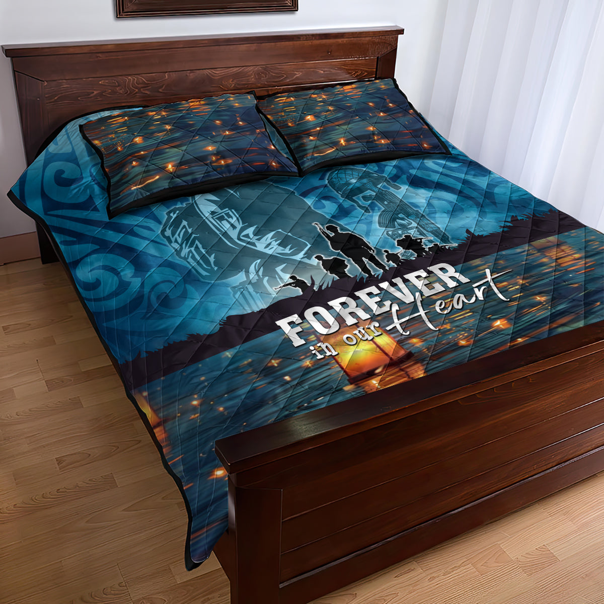 Hawaii Memorial Day Lantern Floating Quilt Bed Set Always In Our Hearts LT05 - Polynesian Pride