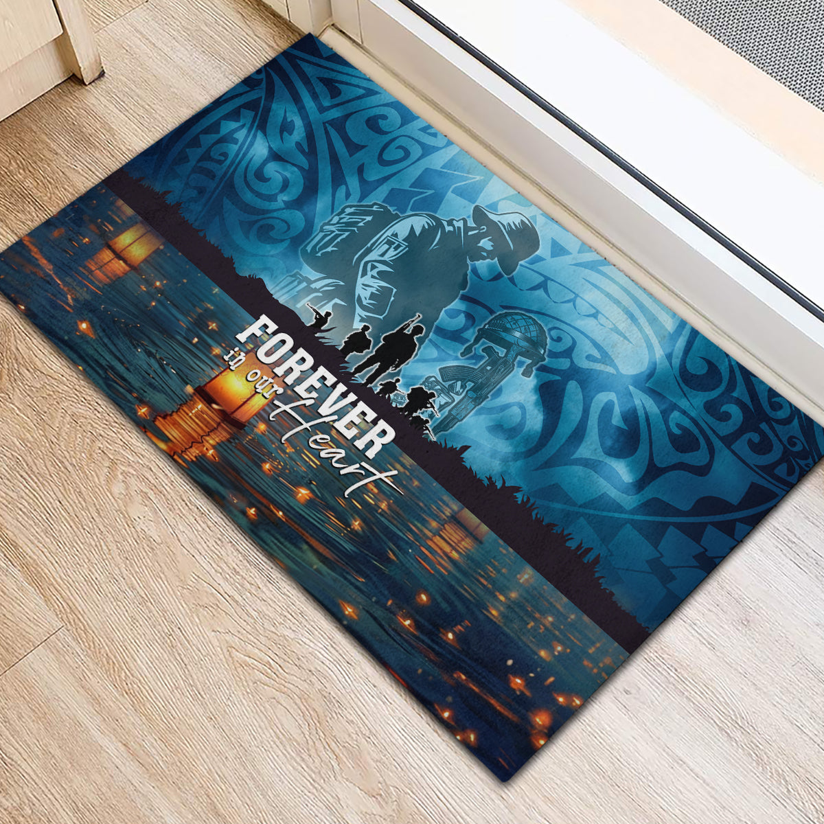 Hawaii Memorial Day Lantern Floating Rubber Doormat Always In Our Hearts LT05 - Polynesian Pride