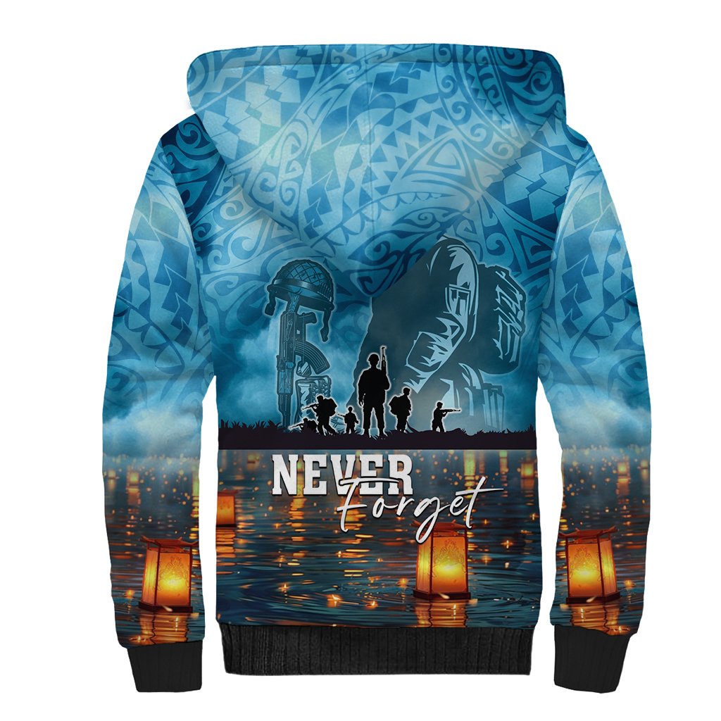 Hawaii Memorial Day Lantern Floating Sherpa Hoodie Always In Our Hearts LT05 - Polynesian Pride