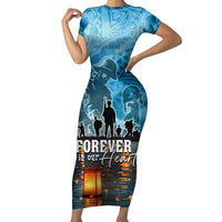Hawaii Memorial Day Lantern Floating Short Sleeve Bodycon Dress Always In Our Hearts