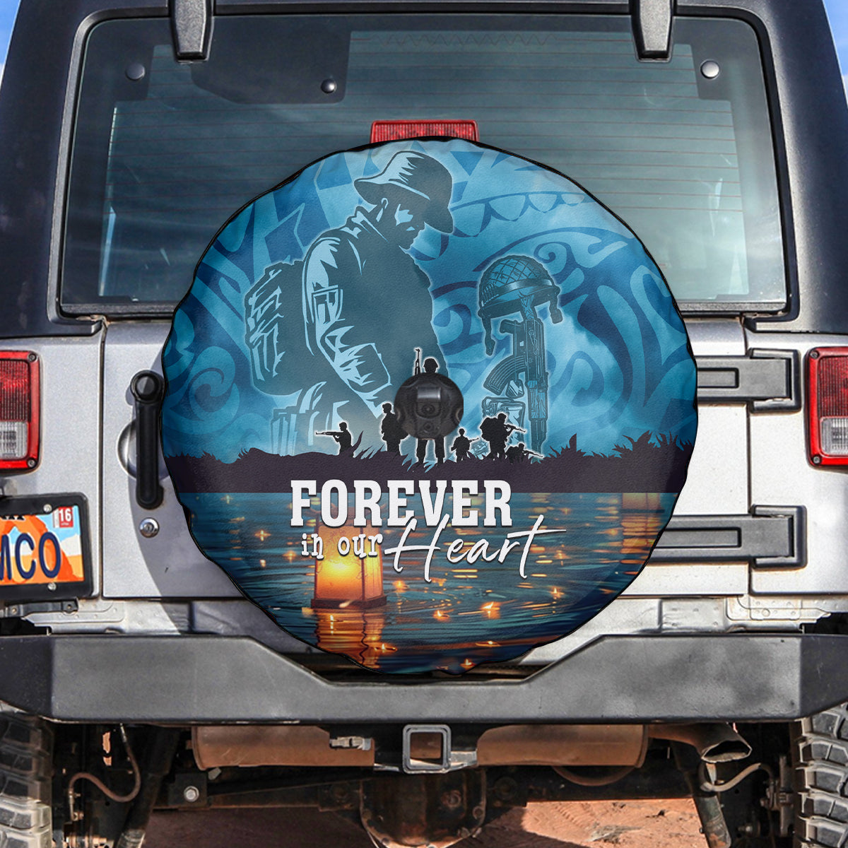 Hawaii Memorial Day Lantern Floating Spare Tire Cover Always In Our Hearts LT05 Blue - Polynesian Pride