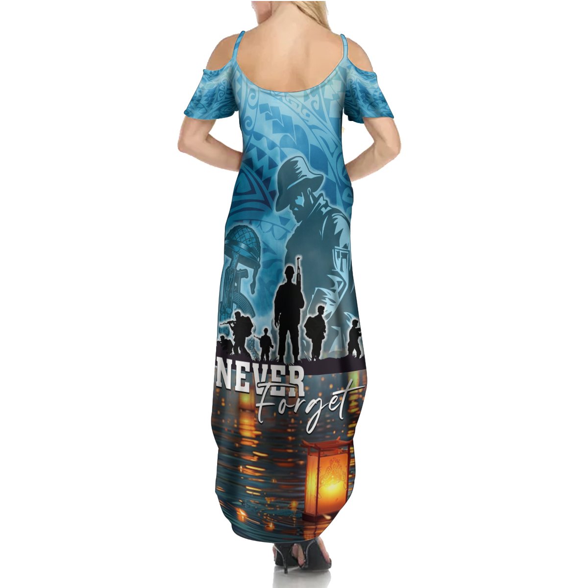 Hawaii Memorial Day Lantern Floating Summer Maxi Dress Always In Our Hearts LT05 - Polynesian Pride