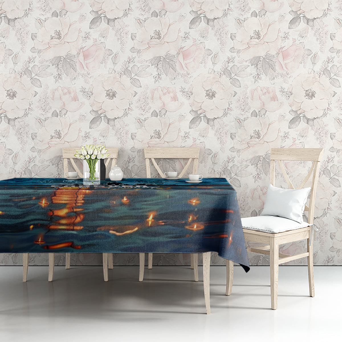 Hawaii Memorial Day Lantern Floating Tablecloth Always In Our Hearts LT05 - Polynesian Pride