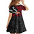 Tahiti Heiva Festival Family Matching Off Shoulder Short Dress and Hawaiian Shirt Floral Pattern With Coat Of Arms
