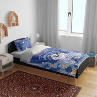 Marshall Islands Jemenei Day Bedding Set Polynesian Tribal Tattoo Seashell Necklace