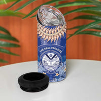 Marshall Islands Jemenei Day 4 in 1 Can Cooler Tumbler Polynesian Tribal Tattoo Seashell Necklace