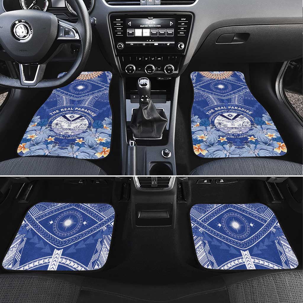 Marshall Islands Jemenei Day Car Mats Polynesian Tribal Tattoo Seashell Necklace