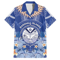 Marshall Islands Jemenei Day Family Matching Puletasi and Hawaiian Shirt Polynesian Tribal Tattoo Seashell Necklace