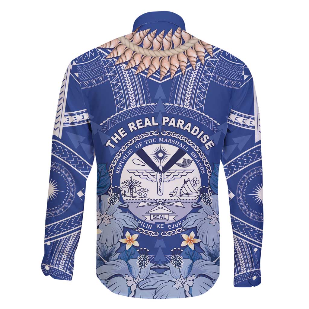 Marshall Islands Jemenei Day Family Matching Summer Maxi Dress and Hawaiian Shirt Polynesian Tribal Tattoo Seashell Necklace