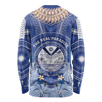 Marshall Islands Jemenei Day Long Sleeve Shirt Polynesian Tribal Tattoo Seashell Necklace