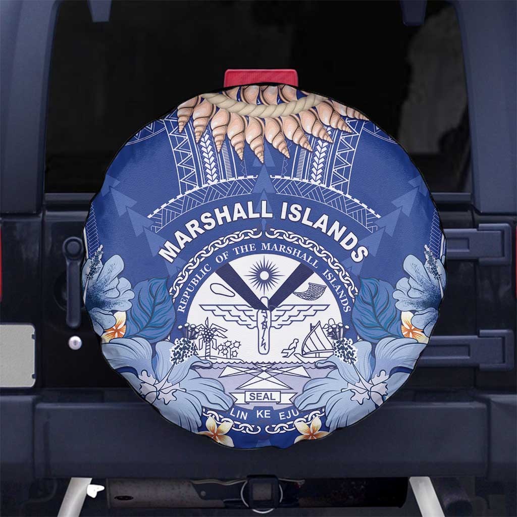 Marshall Islands Jemenei Day Spare Tire Cover Polynesian Tribal Tattoo Seashell Necklace