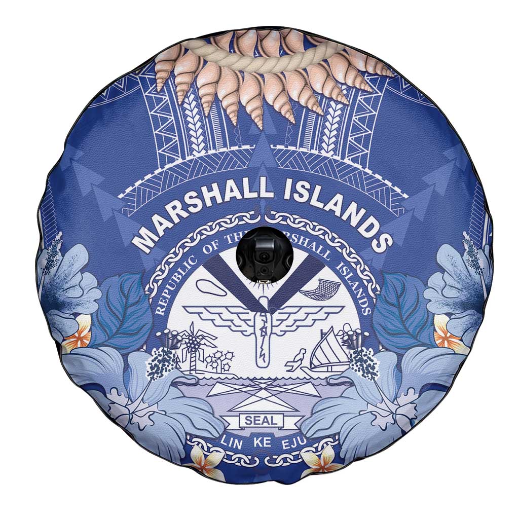 Marshall Islands Jemenei Day Spare Tire Cover Polynesian Tribal Tattoo Seashell Necklace