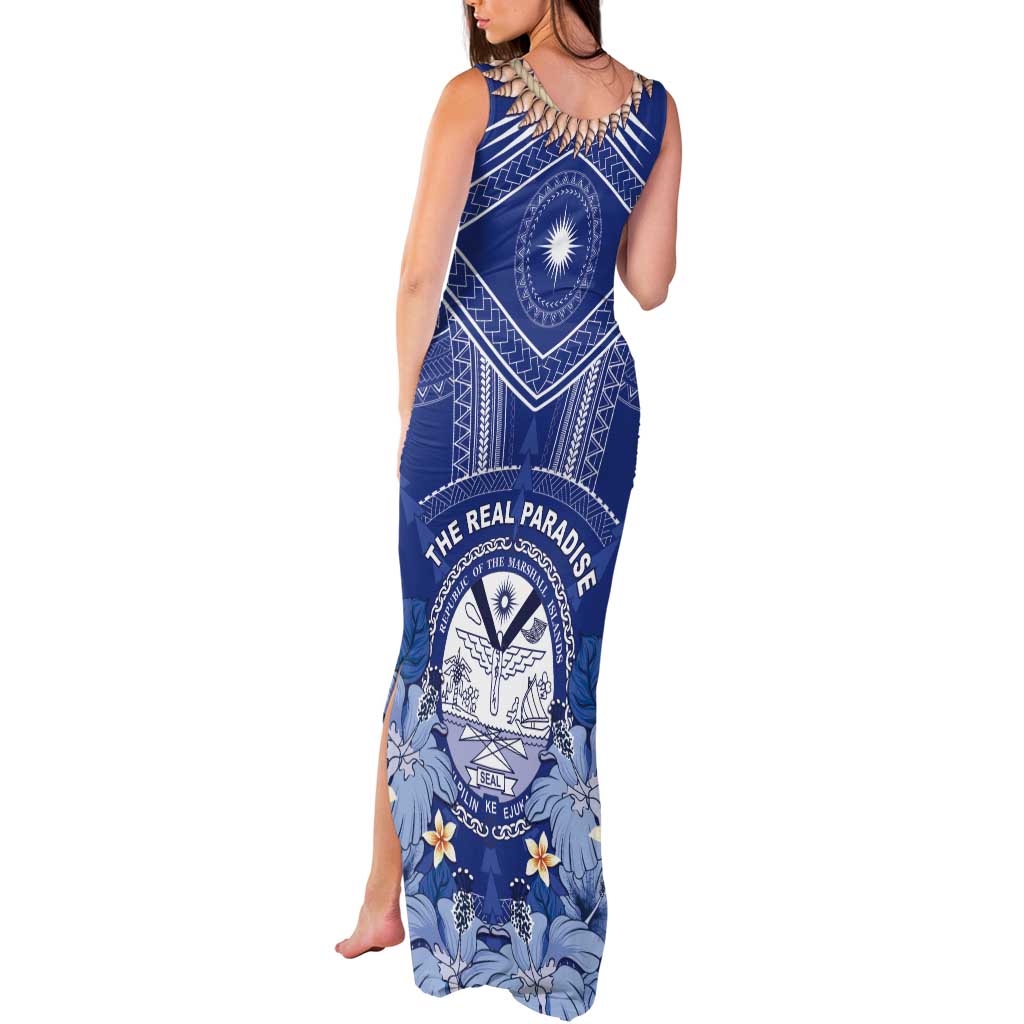 Marshall Islands Jemenei Day Tank Maxi Dress Polynesian Tribal Tattoo Seashell Necklace LT05 - Polynesian Pride