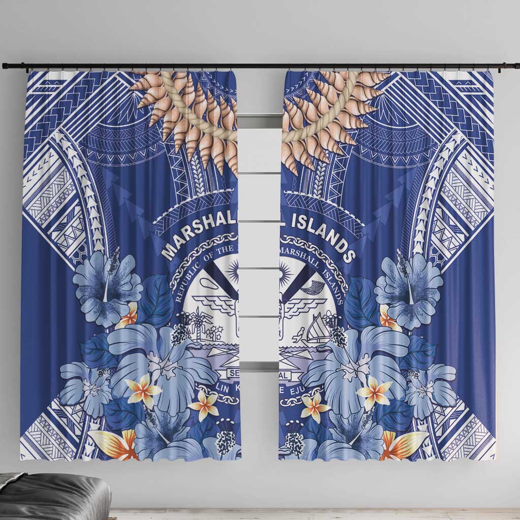 Marshall Islands Jemenei Day Window Curtain Polynesian Tribal Tattoo Seashell Necklace