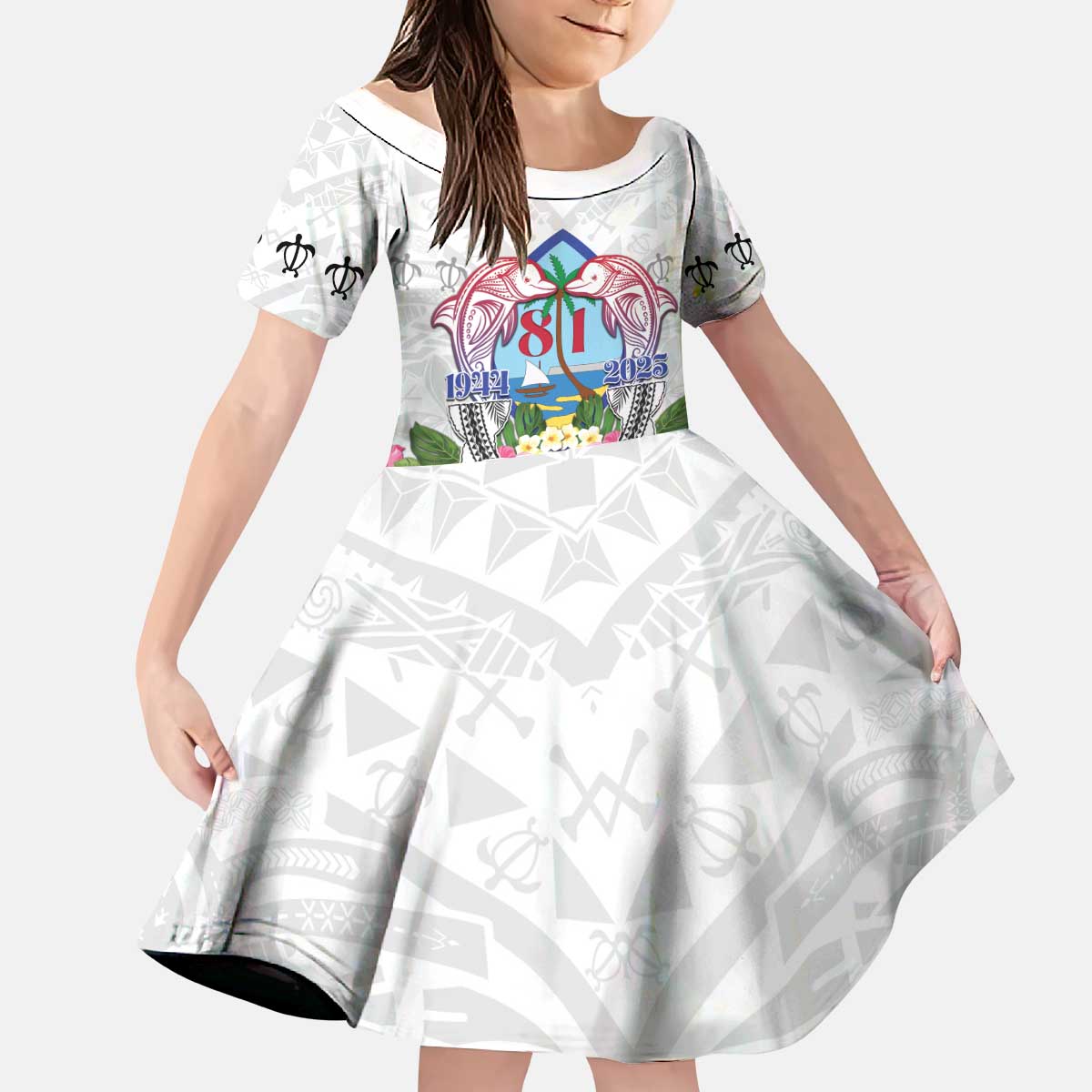 Guam Chamorro Liberation Day Kid Short Sleeve Dress 81st Anniversary LT05