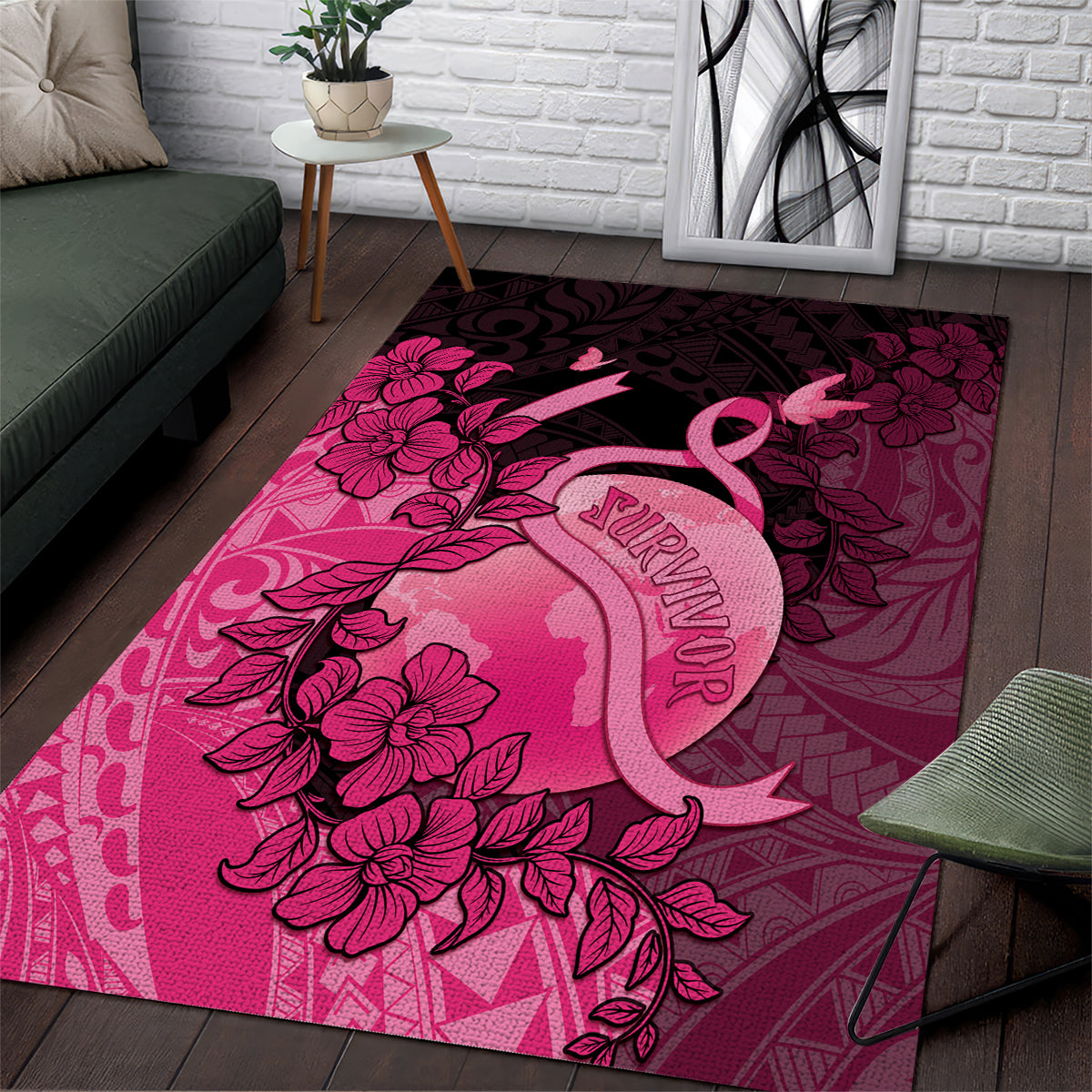 Cancer Fighter Area Rug I Beat Cancer