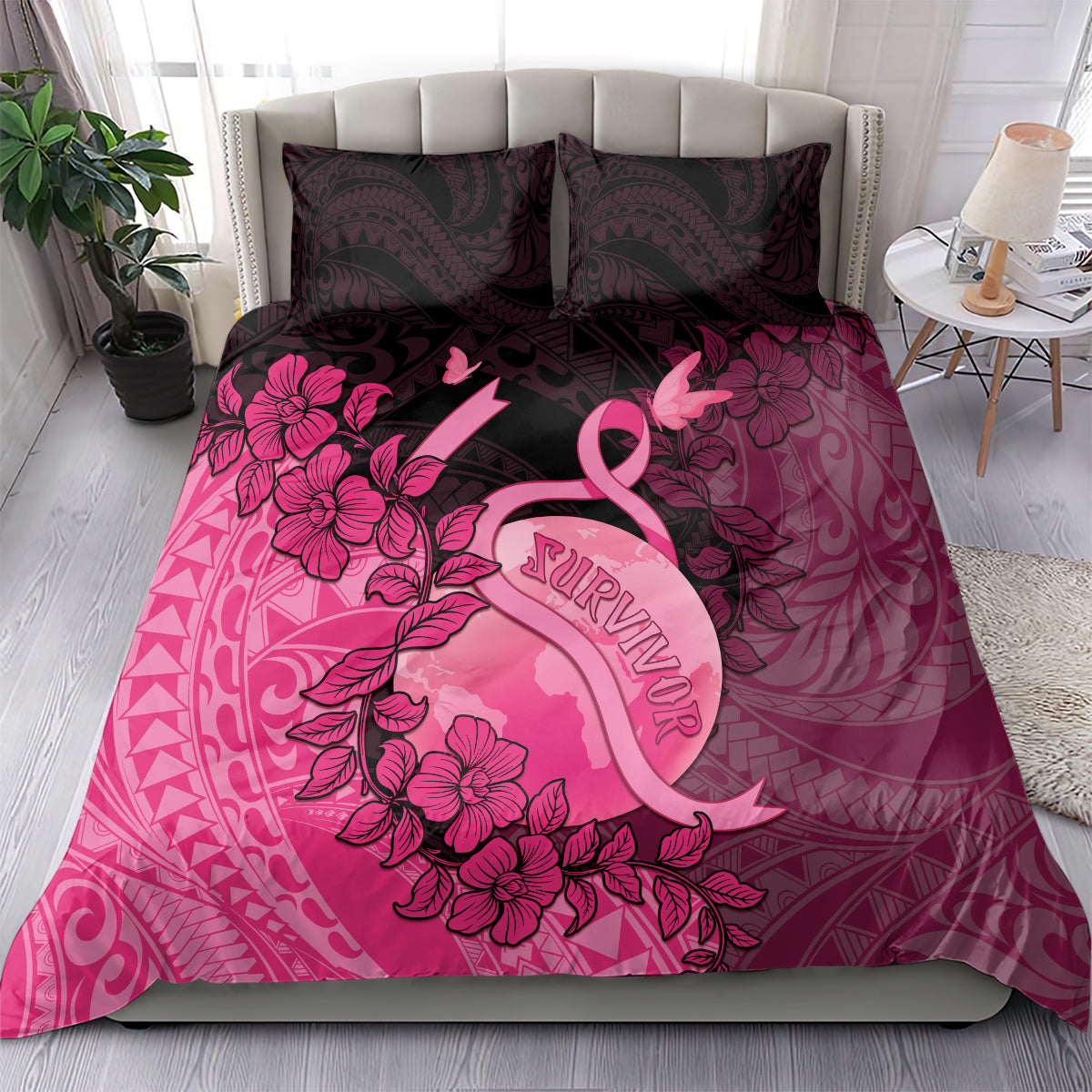 Cancer Fighter Bedding Set I Beat Cancer LT05 - Polynesian Pride