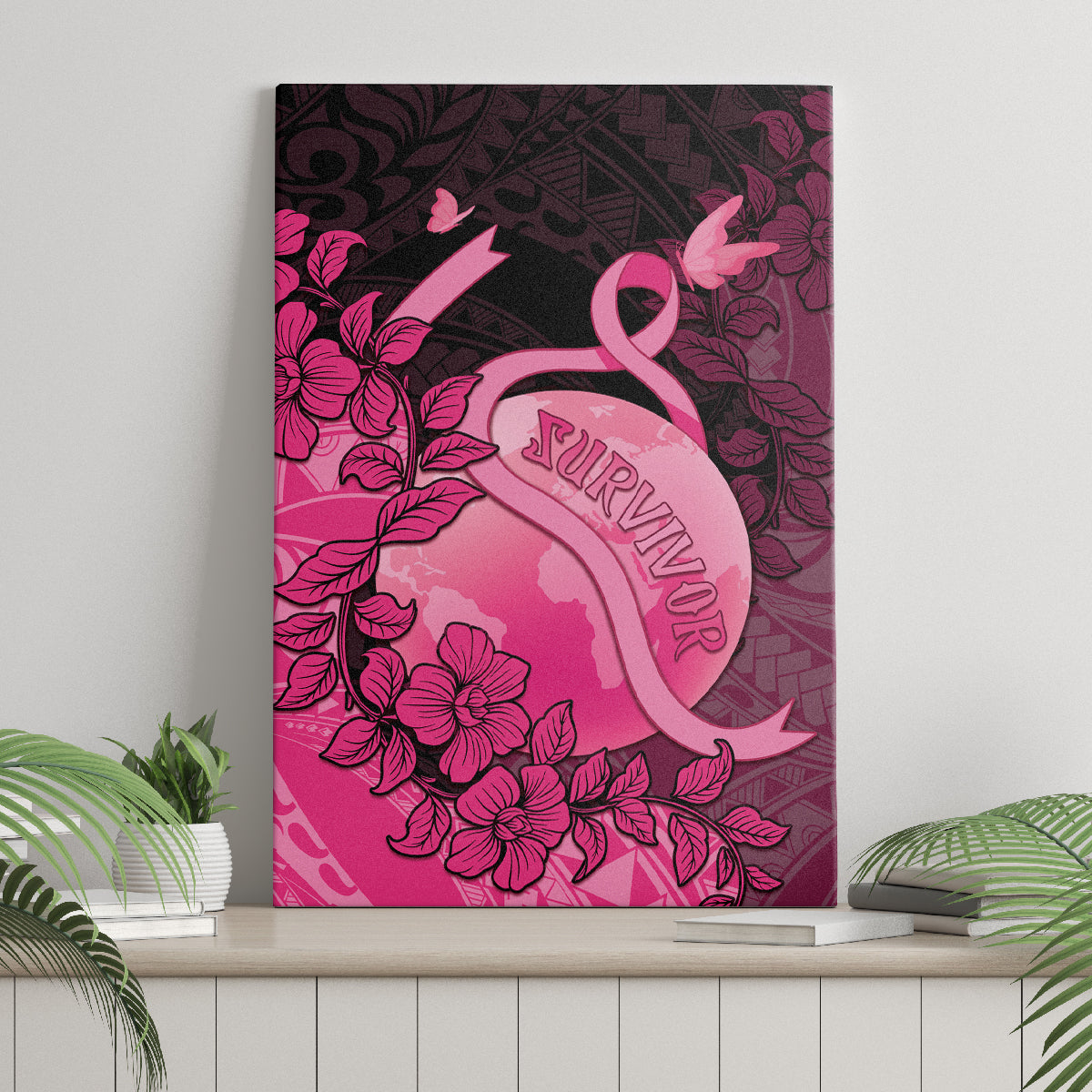 Cancer Fighter Canvas Wall Art I Beat Cancer LT05 - Polynesian Pride