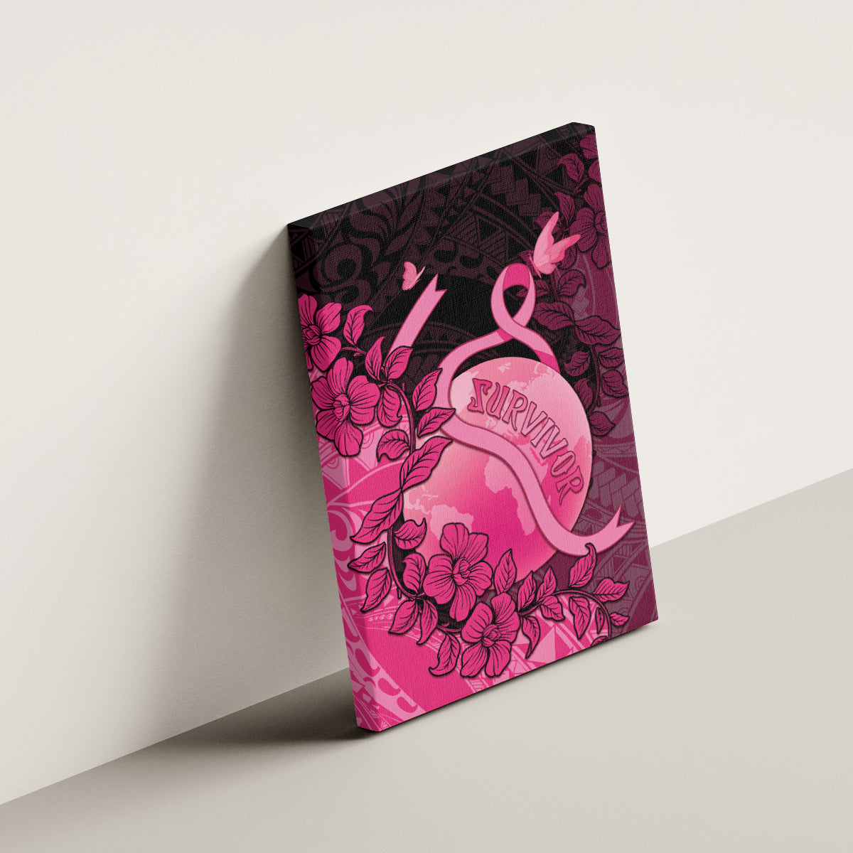 Cancer Fighter Canvas Wall Art I Beat Cancer LT05 - Polynesian Pride