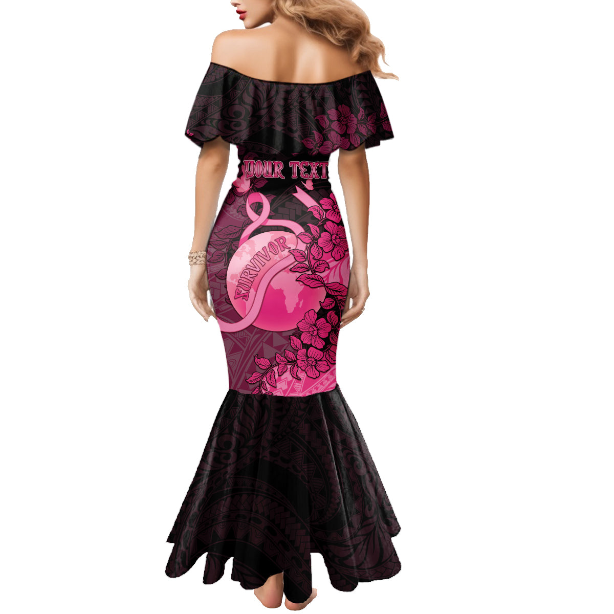 Personalised Cancer Fighter Family Matching Mermaid Dress and Hawaiian Shirt I Beat Cancer