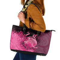 Cancer Fighter Leather Tote Bag I Beat Cancer LT05 Pink - Polynesian Pride