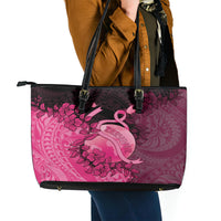 Cancer Fighter Leather Tote Bag I Beat Cancer LT05 - Polynesian Pride
