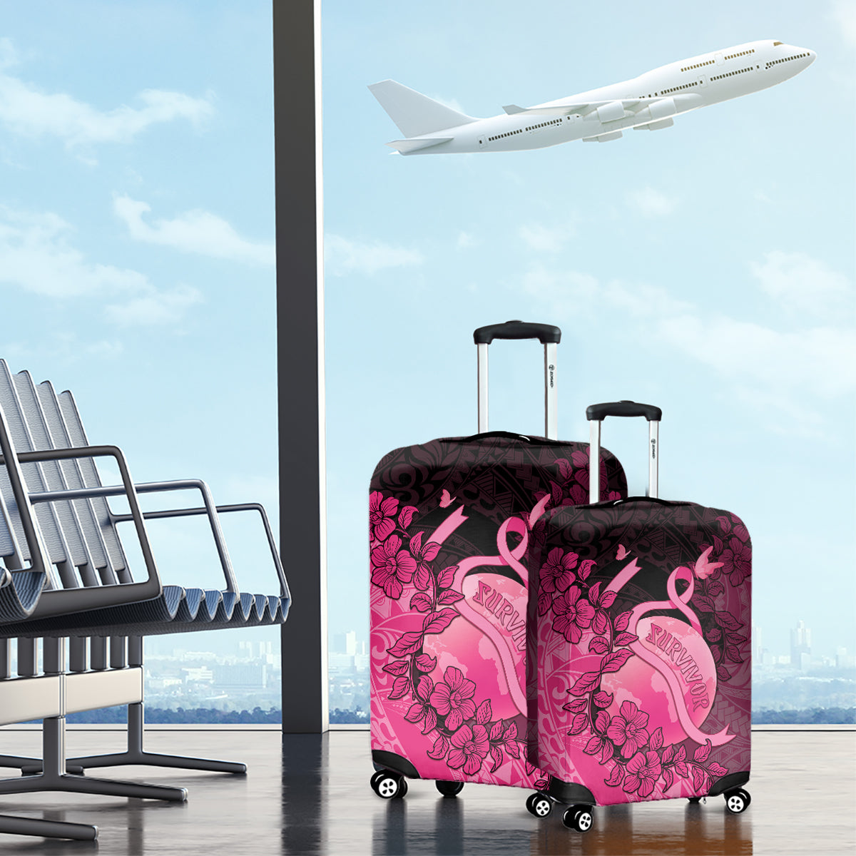 Cancer Fighter Luggage Cover I Beat Cancer