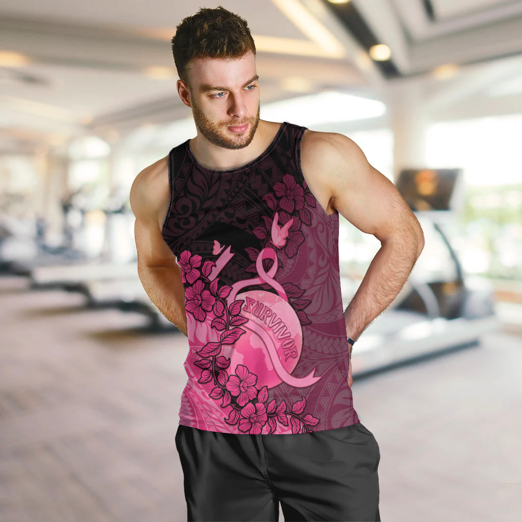 Personalised Cancer Fighter Men Tank Top I Beat Cancer LT05 Pink - Polynesian Pride
