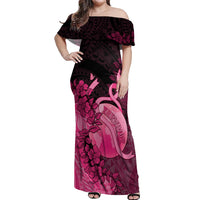 Personalised Cancer Fighter Off Shoulder Maxi Dress I Beat Cancer LT05 Women Pink - Polynesian Pride