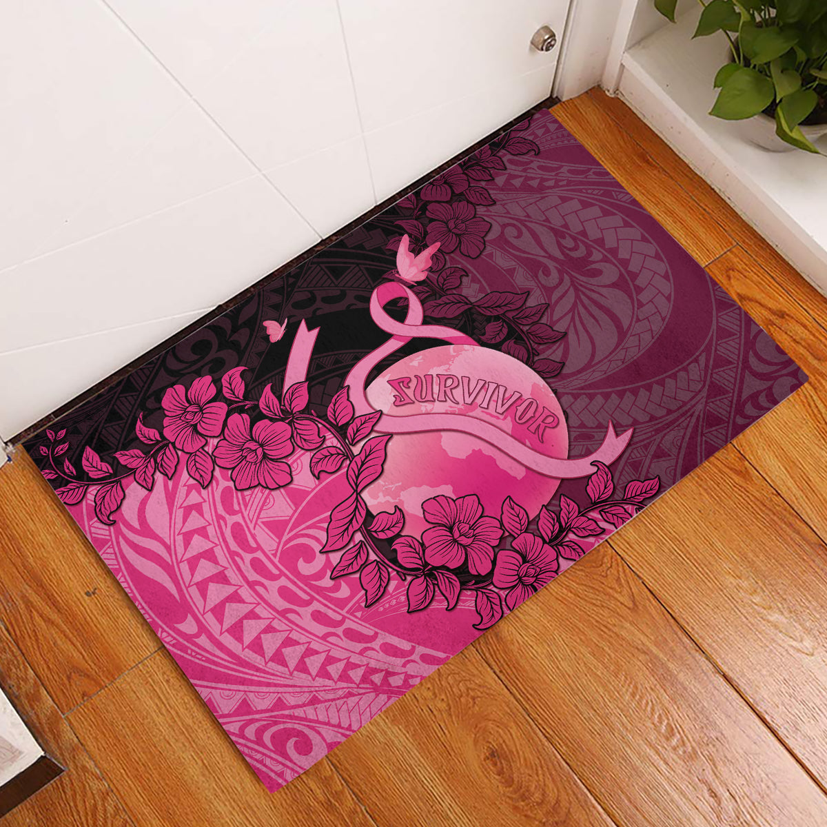 Cancer Fighter Rubber Doormat I Beat Cancer